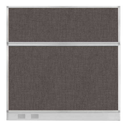 Versare Hush Panel Configurable Cubicle Partition 6' x 6' Mocha Fabric W/ Cable Channel 1812571